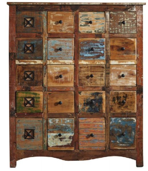 125x40x150 Cm Solid Waste Wood Sideboard