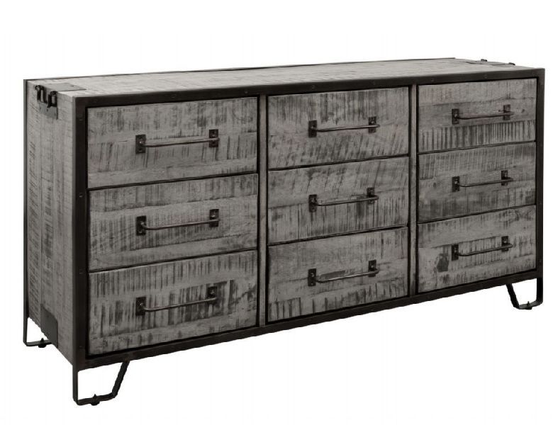 150x45x80 Cm Mango Wood and Iron Sideboard