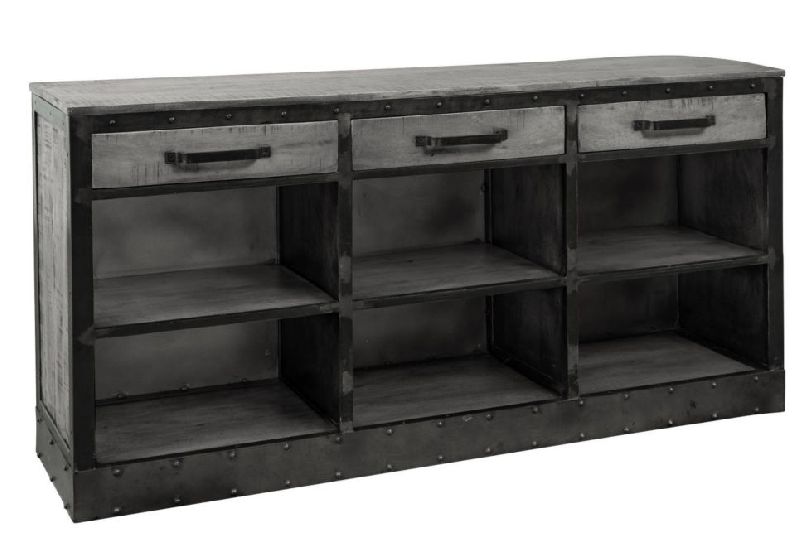 153x40x83 Cm Mango Wood and Iron Sideboard