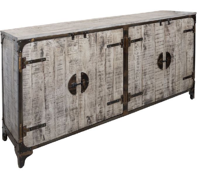 180x40x89 Cm Solid Mango Wood and Iron Sideboard