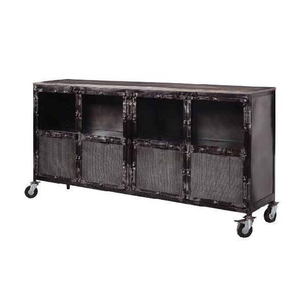 180x40x90 Cm Solid Mango Wood and Iron Sideboard