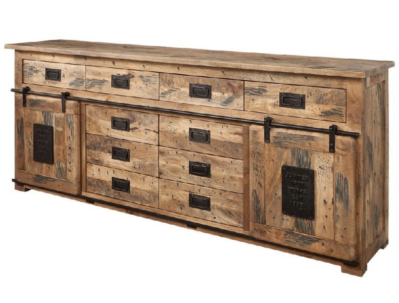 200x45x90 Cm Solid Mango Wood and Iron Sideboard