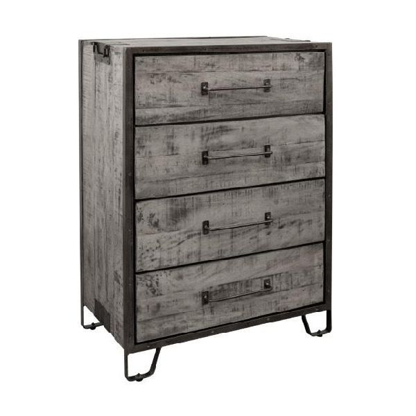 81x46x122 Cm Mango Wood and Iron Sideboard