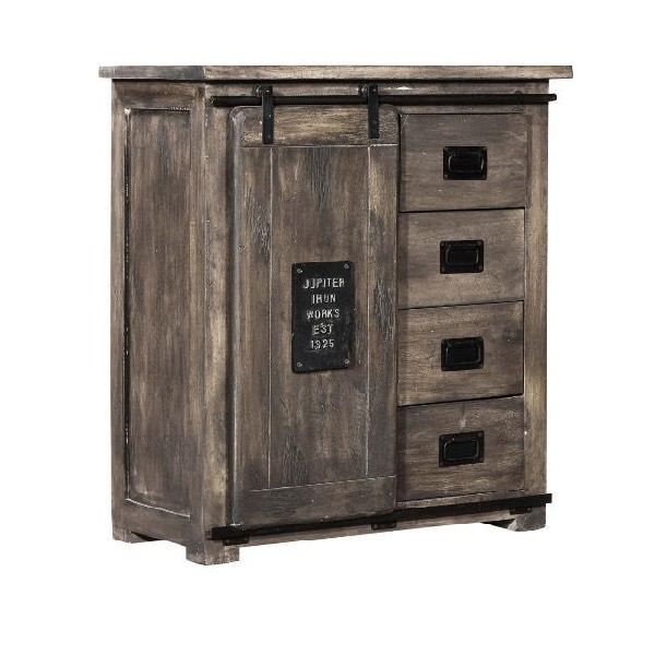 90x45x100 Cm Mango Wood and Iron Sideboard