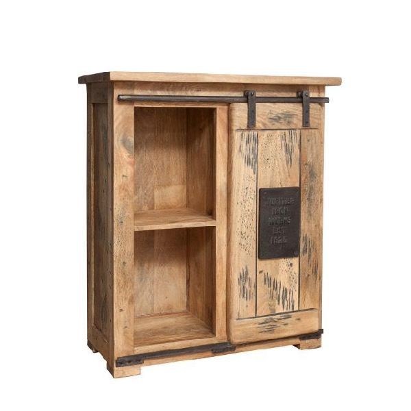 75x36x90 Cm Solid Mango Wood and Iron Sideboard