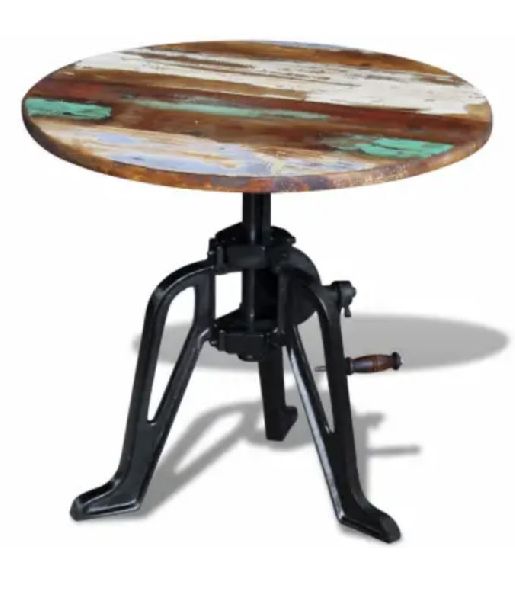 Solid Reclaimed Wood and Cast Iron Center Table