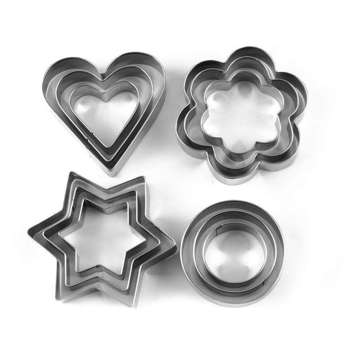 Aluminum Cookie Cutter, for Make cookies, pastries, Color : Silver