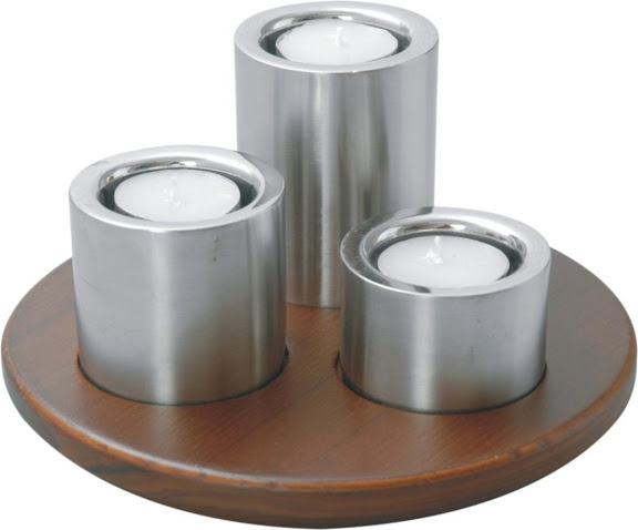 Metal Polished Plain Candle Votive, Shape : Round