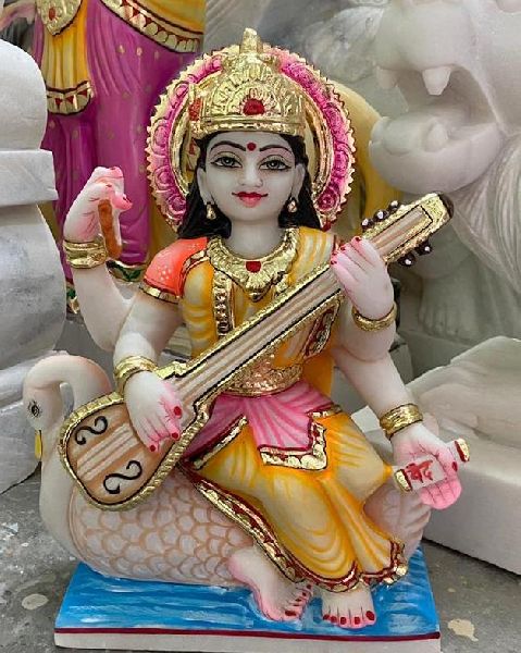 Marble Saraswati Maa Moorti