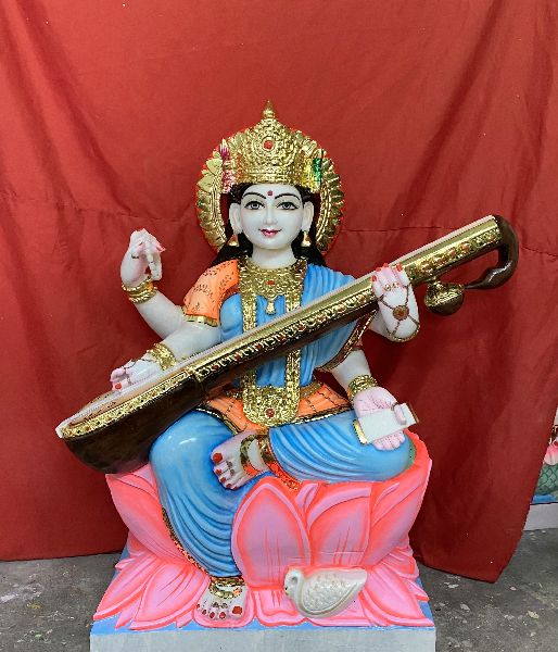 Marble Saraswati Maa Moorti