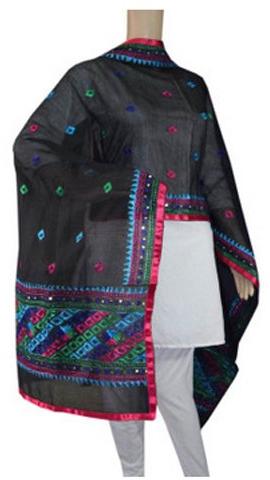 Sahej Suits Phulkari Chanderi Dupatta, Pattern : Embroidery