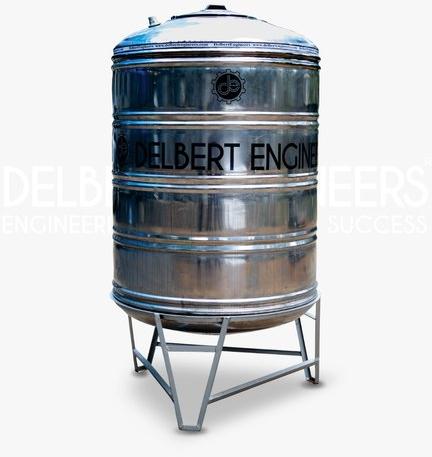 Delbert Engineers Polished Stainless Steel Water Tank, Capacity : 1000 Ltr.