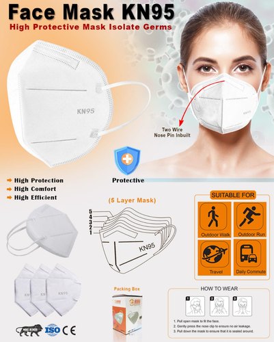 HORA Non Woven Meltblown Fabric Face Mask, for Protection against Virus, Model Name/Number : KN95