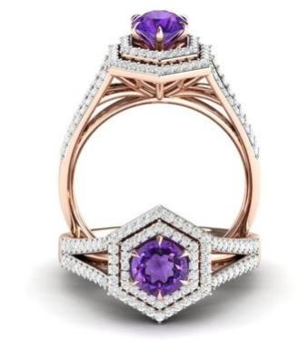 925 Sterling Silver Amethyst Ring