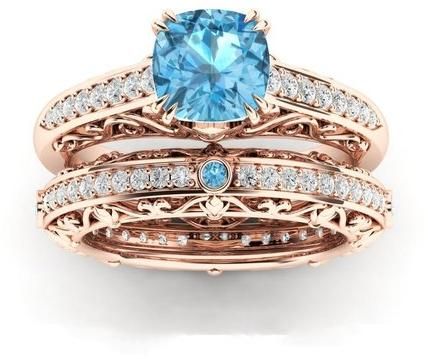 925 Sterling Silver Blue Topaz Ring