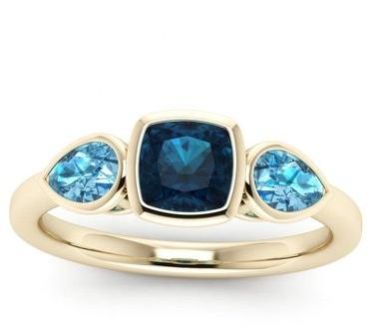 925 Sterling Silver London & Swiss Blue Topaz Ring