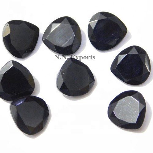 Black Onyx Faceted Heart Gemstone