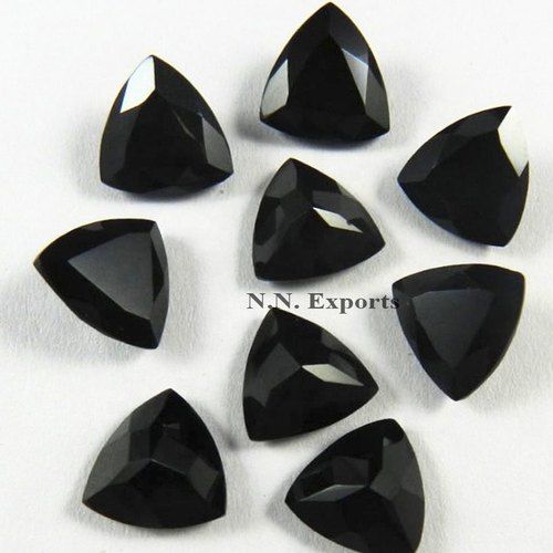 Black Onyx Faceted Trillion Gemstone