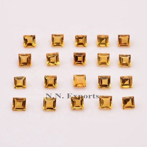 Citrine Faceted Square Gemstones
