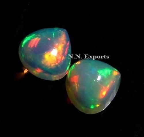 Ethiopian Opal Cabochon Heart Gemstone