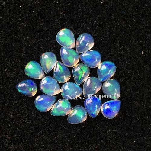 Ethiopian Opal Cabochon Pear Gemstone