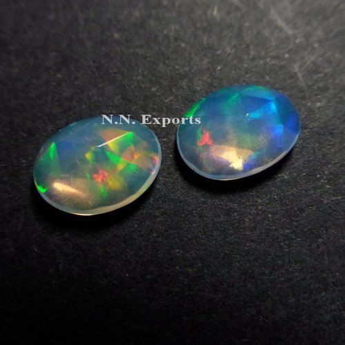 Ethiopian Opal Rose Cut Oval Gemstone