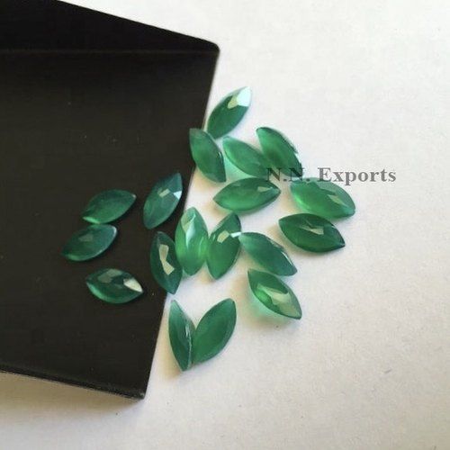 Green Onyx Faceted Marquise Gemstone