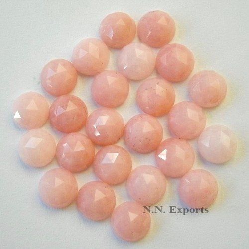 Pink Opal Rose Cut Round Gemstone
