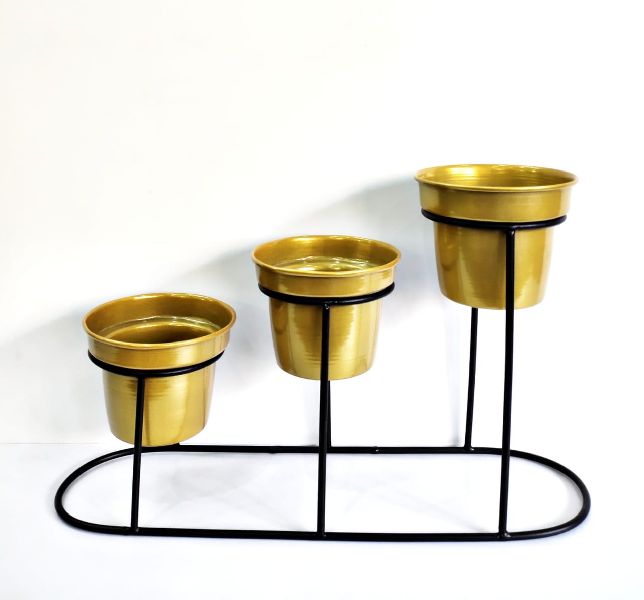 CHEAP AND BEST BLACK AND GOLD IRON  POT STAND