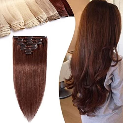 Pure Wavy Clip-in Dark Auburn, for Parlour, Personal, Style : Straight