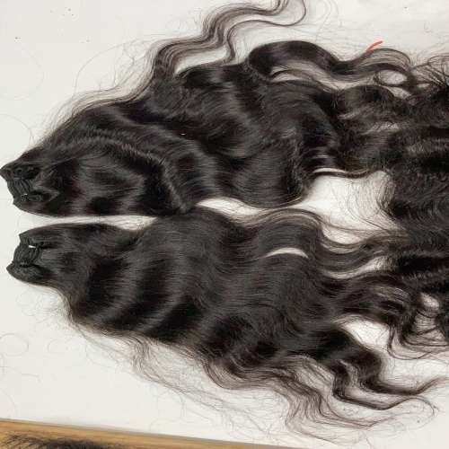 Wavy virgin human hair