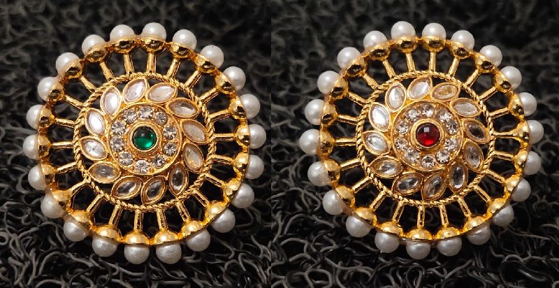 Gold Plated Kundan Moti Ring, Feature : Fine Finishing, Perfect Shape, Shiny Look, Unique Designs