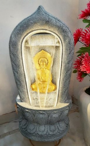 Creators Podd Led Polished Frp Fiber Buddha Water Fountain, For Indoor, Design : Antique
