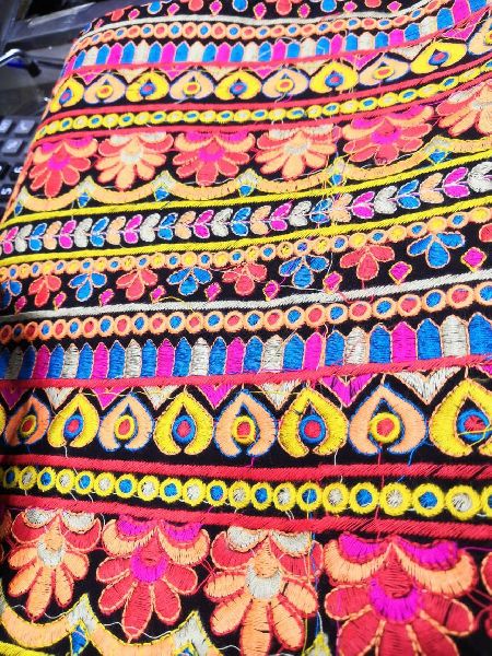 Kutch Embroidery Fabric, for Garments, Feature : Attractive Look