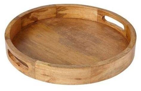 Polished Mango wood tray, Pattern : Plain