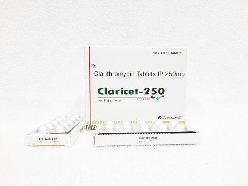 Clarithromycin Tablets, Packaging Size : 10x1x10