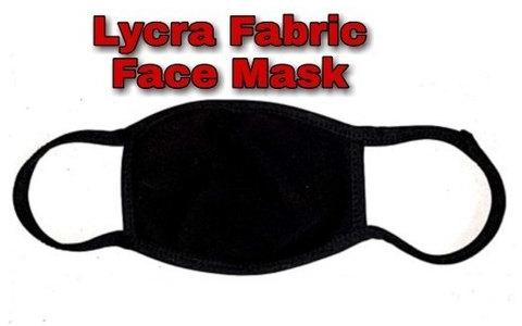 Lycra Woven Fabric Safety Face Mask, Color : Black