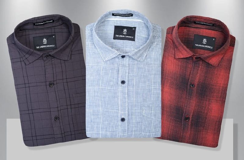 Cotton Regular Collar Shirts, for Textiles, Gender : Male