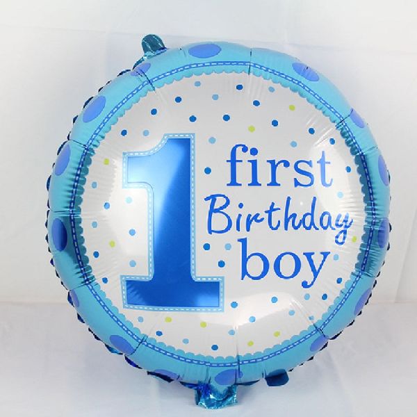 HIPPITY HOP BLUE DOTTED 1ST BIRTHDAY BOY PRINTED FOIL BALLOON 18 INCH PACK OF 1 FOR PARTY DECORATION