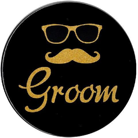HIPPITY HOP GROOM METAL BADGE DECORATION FOR BACHELORETTE PARTY BABY SHOWER 3 INCH APPROX PACK OF 1
