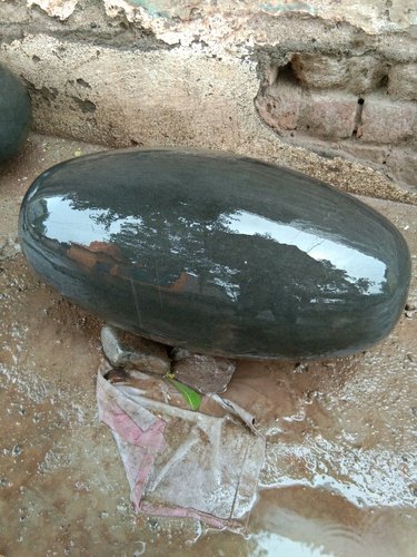Black Marble Narmada Shivling Stone, Shape : Gol (shivling)