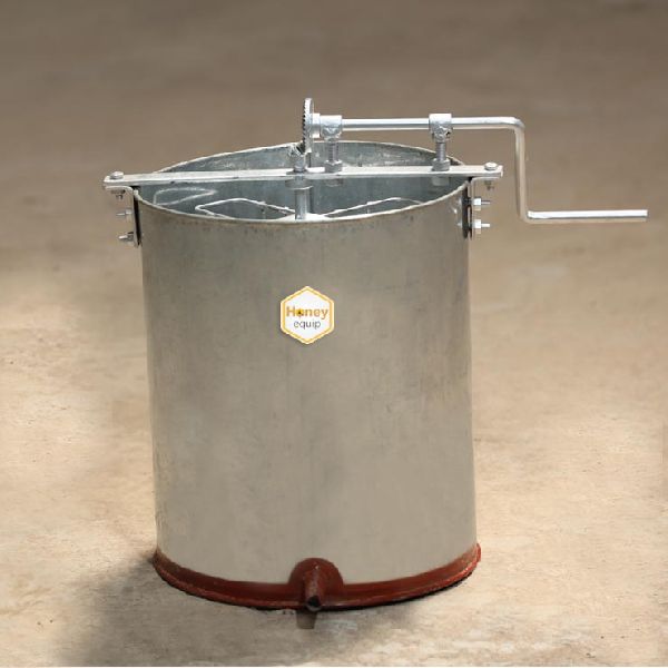 Stainless Steel Manual Honey Extractor, Color : Silver