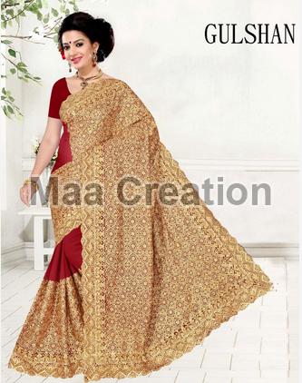 Gulshan Silk Embroidered Saree, Age Group : Adults