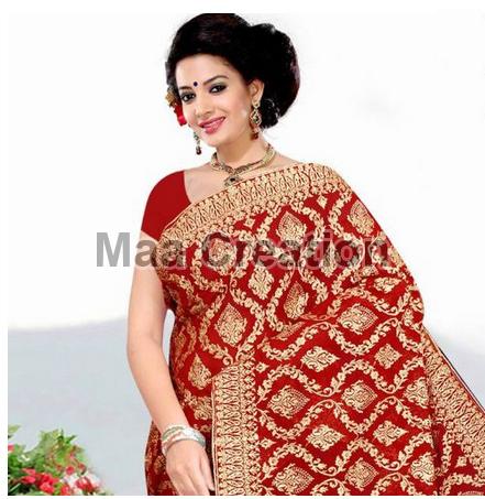 Scout Silk Embroidered Saree, Occasion : Wedding, Party Wear