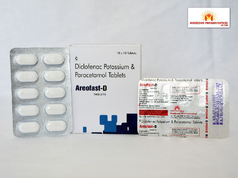 Diclofenac Potassium & Paracetamol Tablets, Purity : 99%