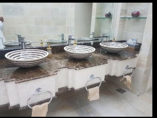 Round Polished Marble Counter Top Basin, for Home, Hotel, Office, Restaurant, Style : Modern