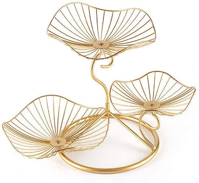 Brass Designer Fruit Basket, Technics : Machine Made