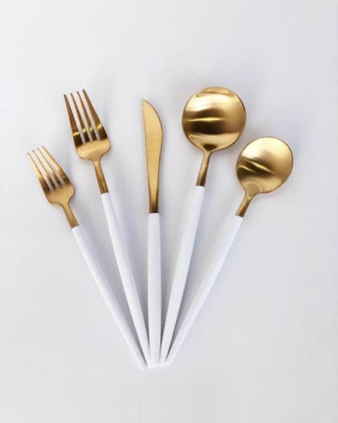 Daria Gold Brass Modern Cutlery, for Airline, Home, Restaurant, Size : Multisize