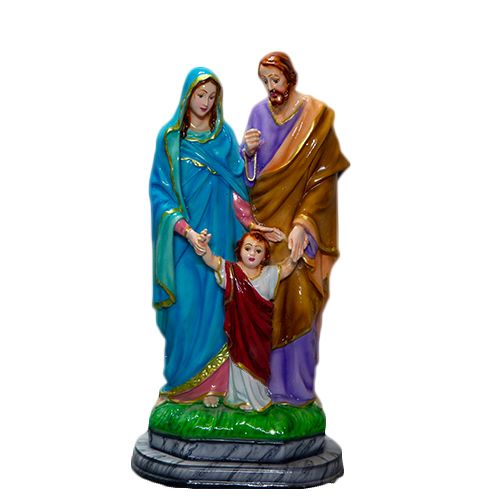 Polished Fiberglass Holy Family Statue, for Shiny, Pattern Painted