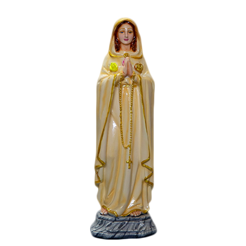 Polished Painted Fiberglass Mary Rosa Mystica Statue, Size : 12-36 Inches